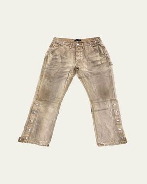 Purple Bentonite Snap Carpenter Pants - Natural