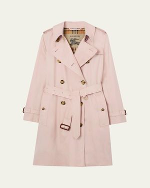 Burberry Kensington Belted Double-Breasted Trench Coat - Pink