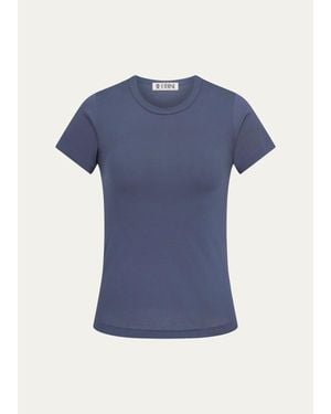 ÉTERNE Fitted Crewneck Short-Sleeve T-Shirt - Blue