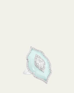 Boghossian 18K Arches Diamond And Agate Ring - Blue