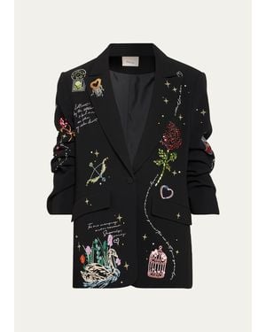 Cinq À Sept Kelsa Starry Scribbles Blazer - Black