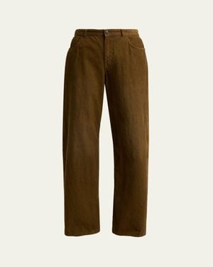 The Row Eglitta Corduroy Straight-Leg Pants - Green