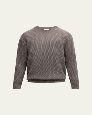 FRAME Textured Wool-Cashmere Sweater - Gray