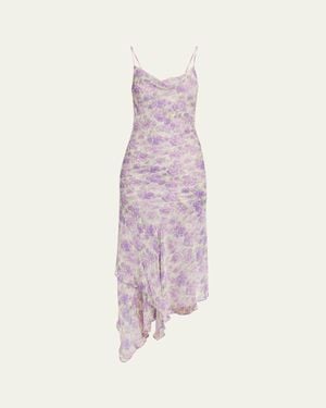 Ronny Kobo Kaa Backless Floral-Print Midi Dress - Pink