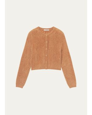 FRAME The Cashmere Airy Teddy Cardigan - White