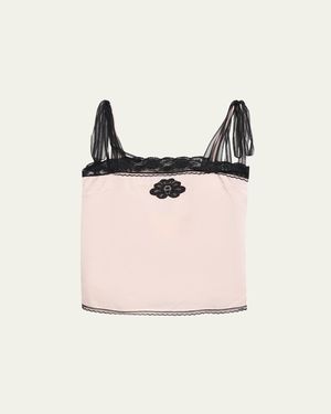 Marc Jacobs Ribbon-Strap Satin Tank Top - Pink