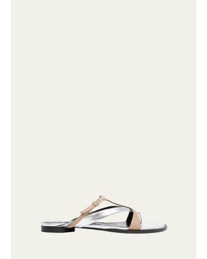 Pierre Hardy Brasilia Bicolor Leather Thong Sandals - Natural