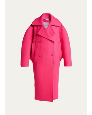 Balenciaga Long Cocoon Coat - Pink