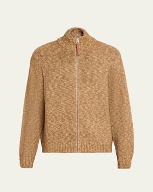 Loewe Oversized Monogram Full-Zip Knit Cardigan - Natural