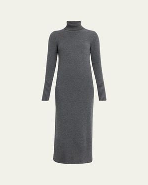 Michael Kors Long-Sleeve Turtleneck Wool Dress - Blue