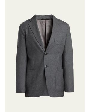 Giorgio Armani Upton Cashmere-Stretch Blazer - Gray