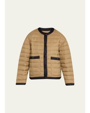 Veronica Beard Pearson Quilted Button-Front Jacket - Natural