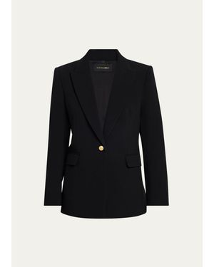 Kobi Halperin Rue Single-Button Crepe Jacket - Black