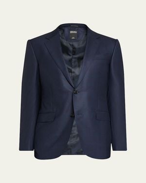 ZEGNA 12Milmil12 Wool Tonal Check Suit - Blue