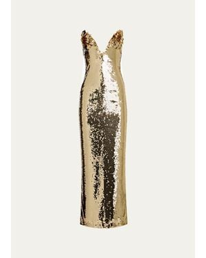 retroféte Amulet Sequined Midi Dress - White