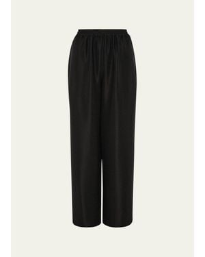 Eskandar Silk Japanese Pants - Black
