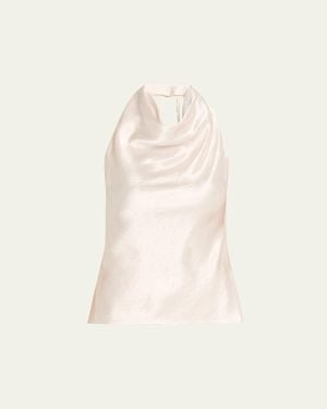 Jason Wu Crystal-Embellished Washed Twill Cowl Halter Top - Natural