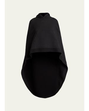 Balenciaga Hooded Oversized High-Low Cape - Black