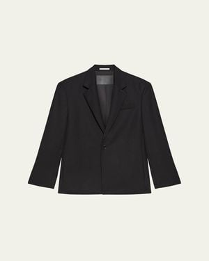 Helmut Lang Wool Gabardine Relaxed-Fit Blazer - Black