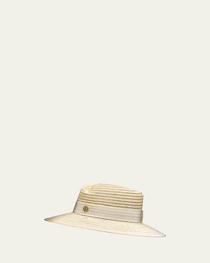 Maison Michel Virginie Straw Fedora Hat - Natural