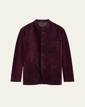 Berluti Suede Patina Chore Jacket - Purple