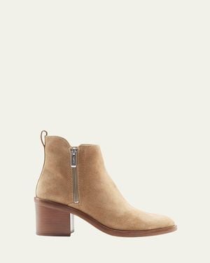 3.1 Phillip Lim 70Mm Alexa Suede Zip Ankle Booties - Natural