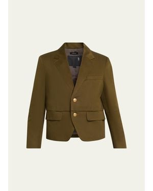 R13 Pleated Boyfriend Blazer - Green
