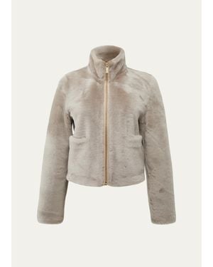 Gorski Merino Shearling Lamb Zip Jacket - Natural