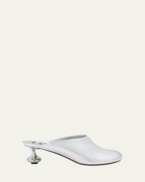 Loewe Toy Metallic Mule Pumps - White