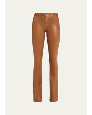 L'Agence Selma High-Rise Coated Sleek Baby Boot Jeans - Multicolor