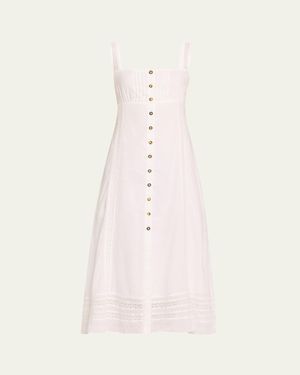 Ciao Lucia Marta Embroidered Midi Dress - Natural