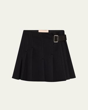 Plan C Pleated Mini Skirt - Black