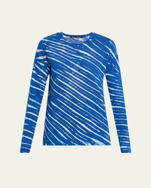 Proenza Schouler Mia Tie-Dye Tissue Jersey T-Shirt - Blue