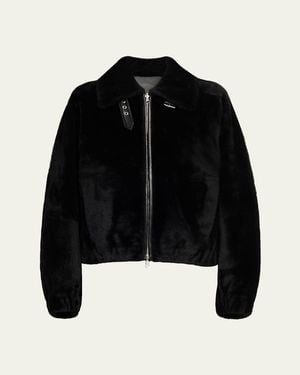 Helmut Lang Reversible Shearling Bomber Jacket - Black