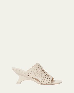 Jonathan Simkhai Shadow Laser-Cut Leather Mules - Natural