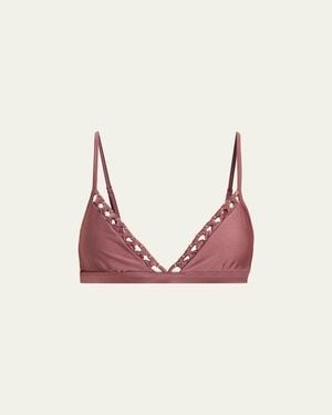 Zimmermann Aster Bead Detail Bikini Top - Pink
