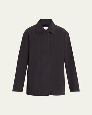 The Row Baeza Cotton Single-Breasted Jacket - Blue