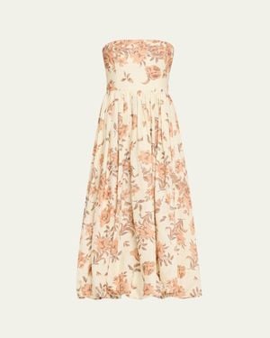 Cara Cara Anisha Strapless Linen Bubble Dress - Natural