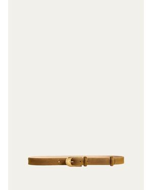 KHAITE Dome Calf Hair Belt - White
