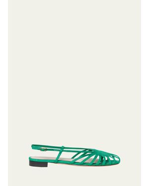 Loeffler Randall Devon Moire Slingback Sandals - Green