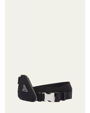 Prada Nastro Nylon Belt W/ Zip Pouch - White