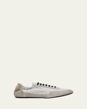 Prada Collapse Nylon And Suede Low-Top Sneakers - White