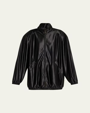 Marie Adam-Leenaerdt Shiny Tracksuit Jacket - Black