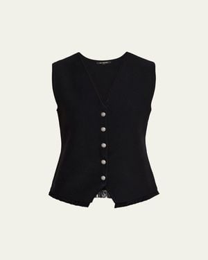 Kobi Halperin Anya Fringe-Hem Knit Vest - Black