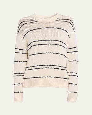 Vince Stripe Crewneck Sweater - Natural