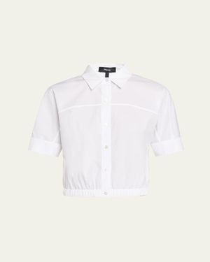 Theory Short-Sleeve Button-Front Shirt - White