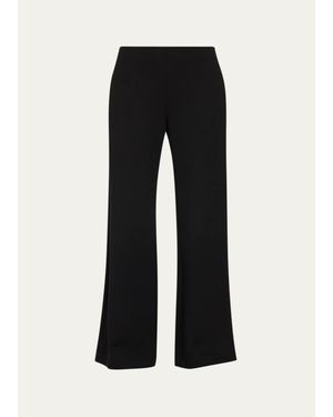 Theory Wide-Leg Knit Pants - Black