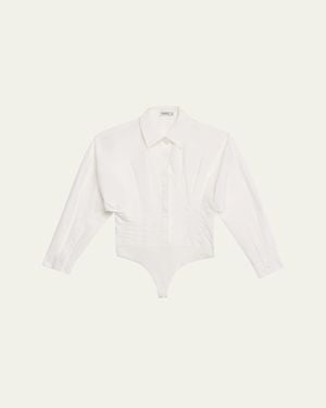 Jonathan Simkhai Cleriys Dolman-Sleeve Bodysuit - Natural