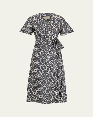 Hannah Artwear Clementine Pathway Silk Wrap Dress - Multicolor