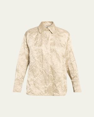FFORME Ozzy Metallic Boyfriend Shirt - Natural